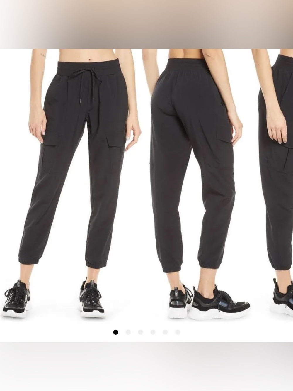 Women's Zella Getaway Black Drawstring Cargo Jogger Pants Size Large